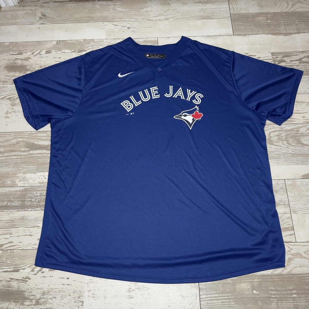 Toronto Blue Jays Jersey Mens 3XL Blue MLB Baseball Nike‎ Button Henley